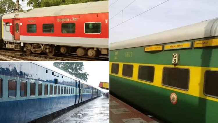 Colored Train Coaches Meaning: Know the reason why train coaches are blue, green and red?