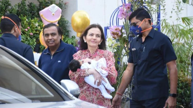 Isha Ambani returns to India with twins, Mukesh Ambani's grandchildren get a grand welcome